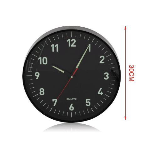 Reloj de pared luminoso 30 cm v2  Negro