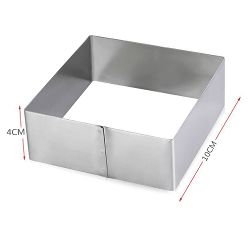 Molde para reposteria cuadrado inox 10 cm Gris