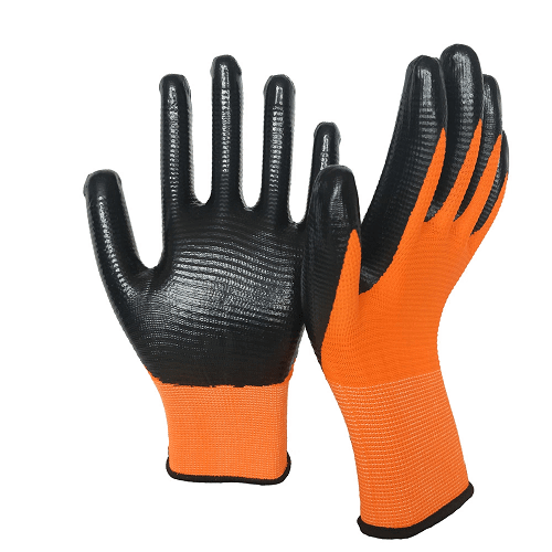 Guantes de Trabajo en fibra de Nylon recubrimiento de PU Talla XL Naranja