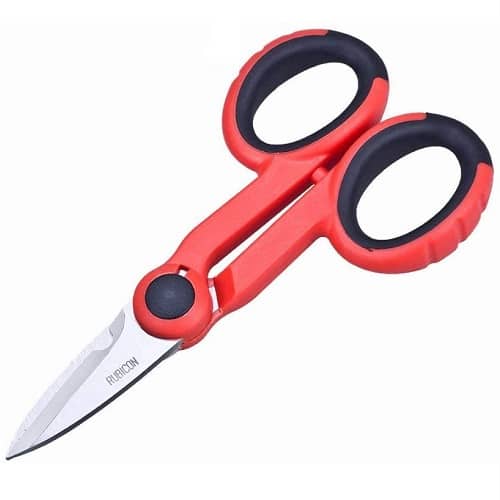 Tijera de electricista 14 cm inox  Rojo