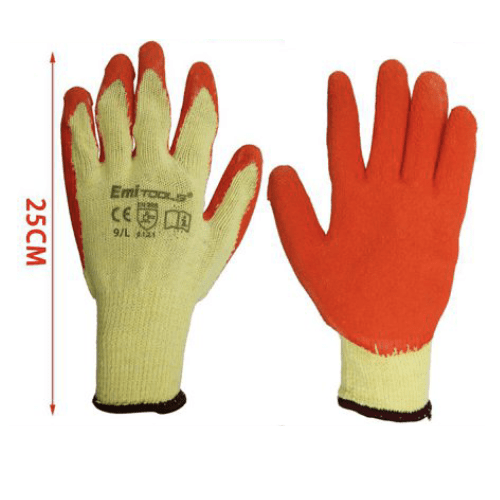 Guantes de Trabajo fibra de Nylon recubrimiento de PU Talla L Amarillo