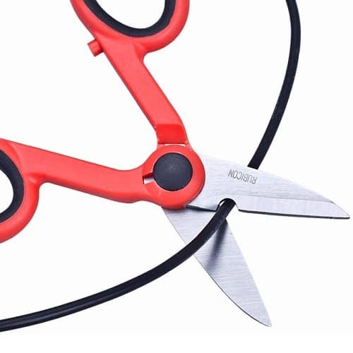 Tijera de electricista 14 cm inox  Rojo