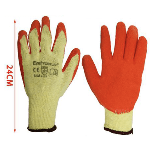 Guantes de Trabajo fibra de Nylon recubrimiento de PU Talla M Amarillo