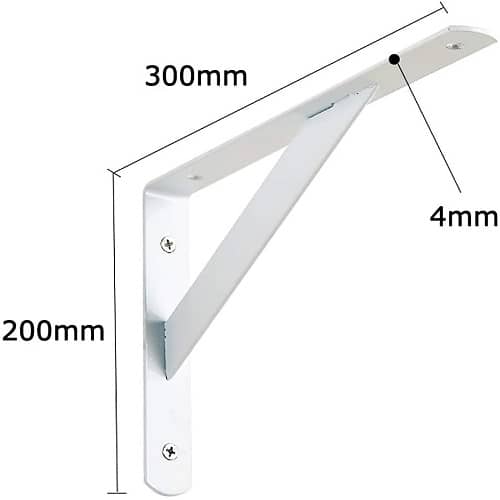 Escuadra reforzada para estanteria Metalica 200x300 mm Blanco