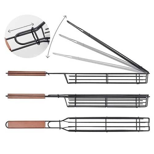 Parrilla cesta para pinchos barbacoa inox