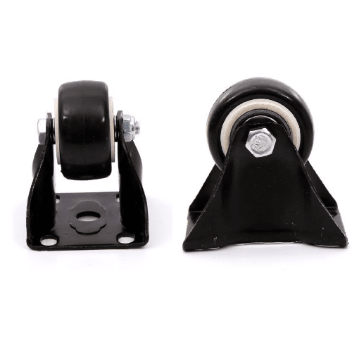 Rueda fija industrial de poliuretano sin freno 40 mm Negro