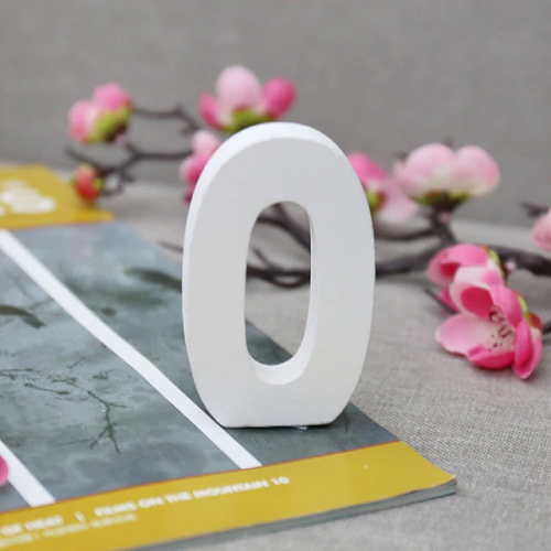 Numero 0 madera decorativo 11 cm  Blanco