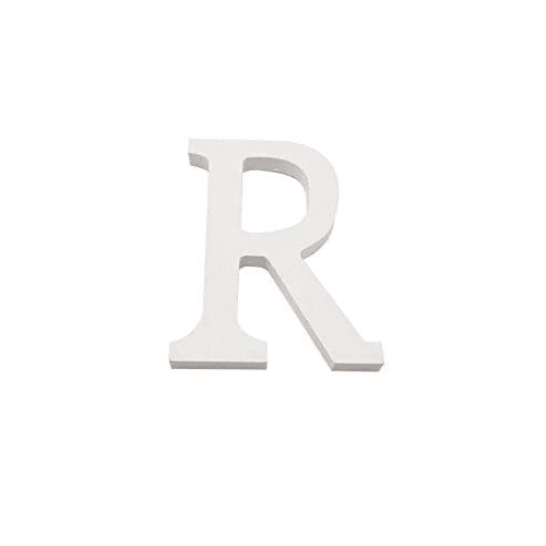 Letra R madera decorativo 11 cm  Blanco