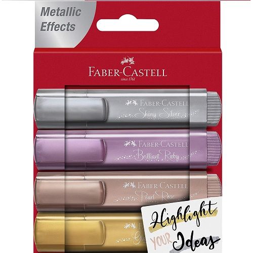 Estuche 4 Rotuladores Faber-Castell Metallic y Pastel  Multicolor