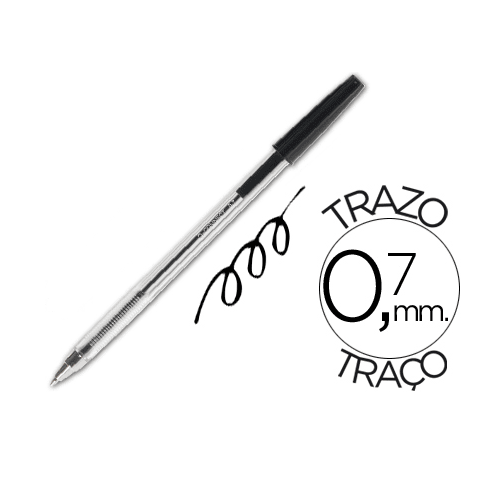 Boligrafo transparente Q-Connect  Negro