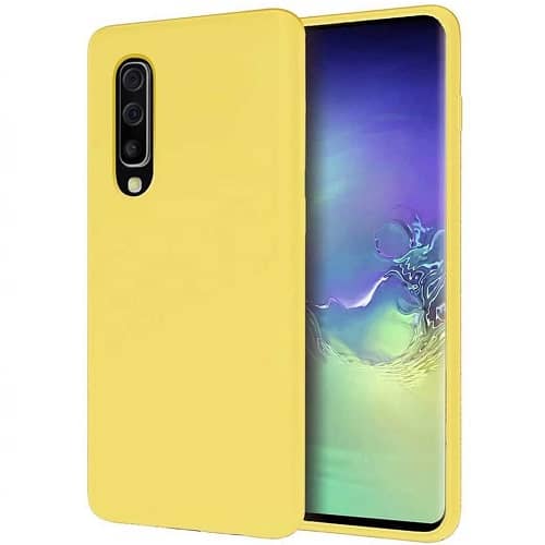 Funda silicona Samsung Galaxy A70 textura suave  Amarillo claro