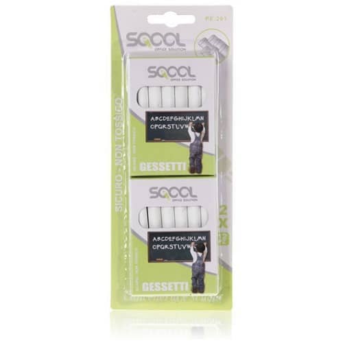 Pack 24 tizas para pizarra 8 cm  Blanco