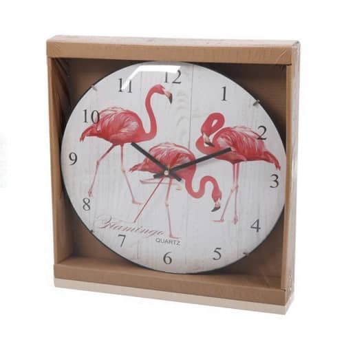 Reloj de pared flamingo 30 cm