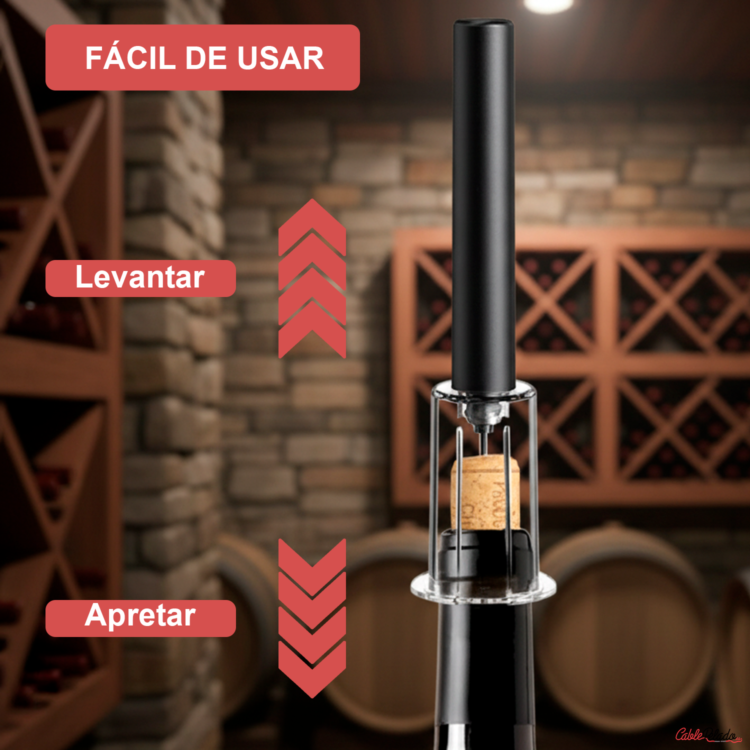 Abridor de Vino Aire Comprimido Presión