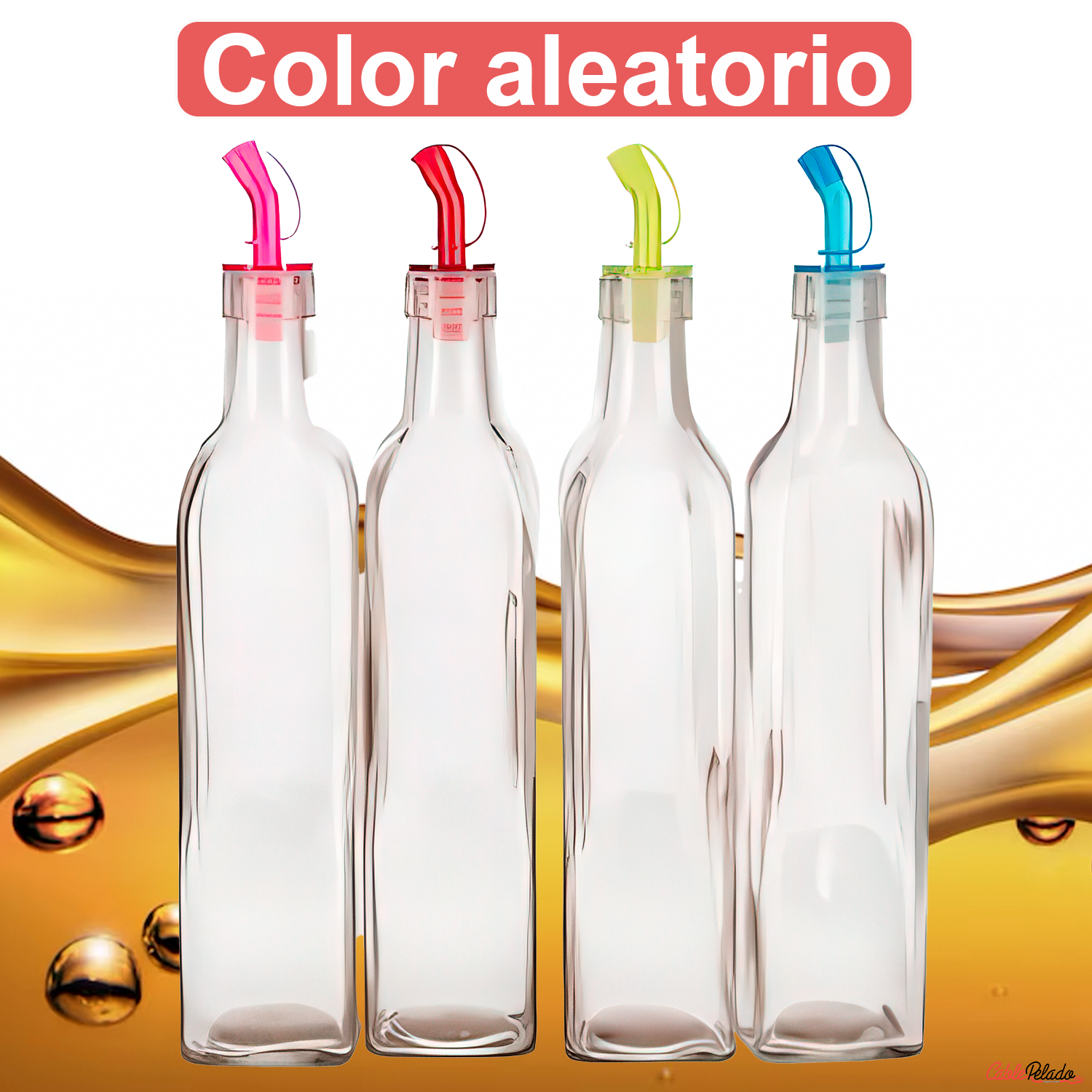Aceitera de cristal con tapón dosificador color aleatorio 500 ml Transparente
