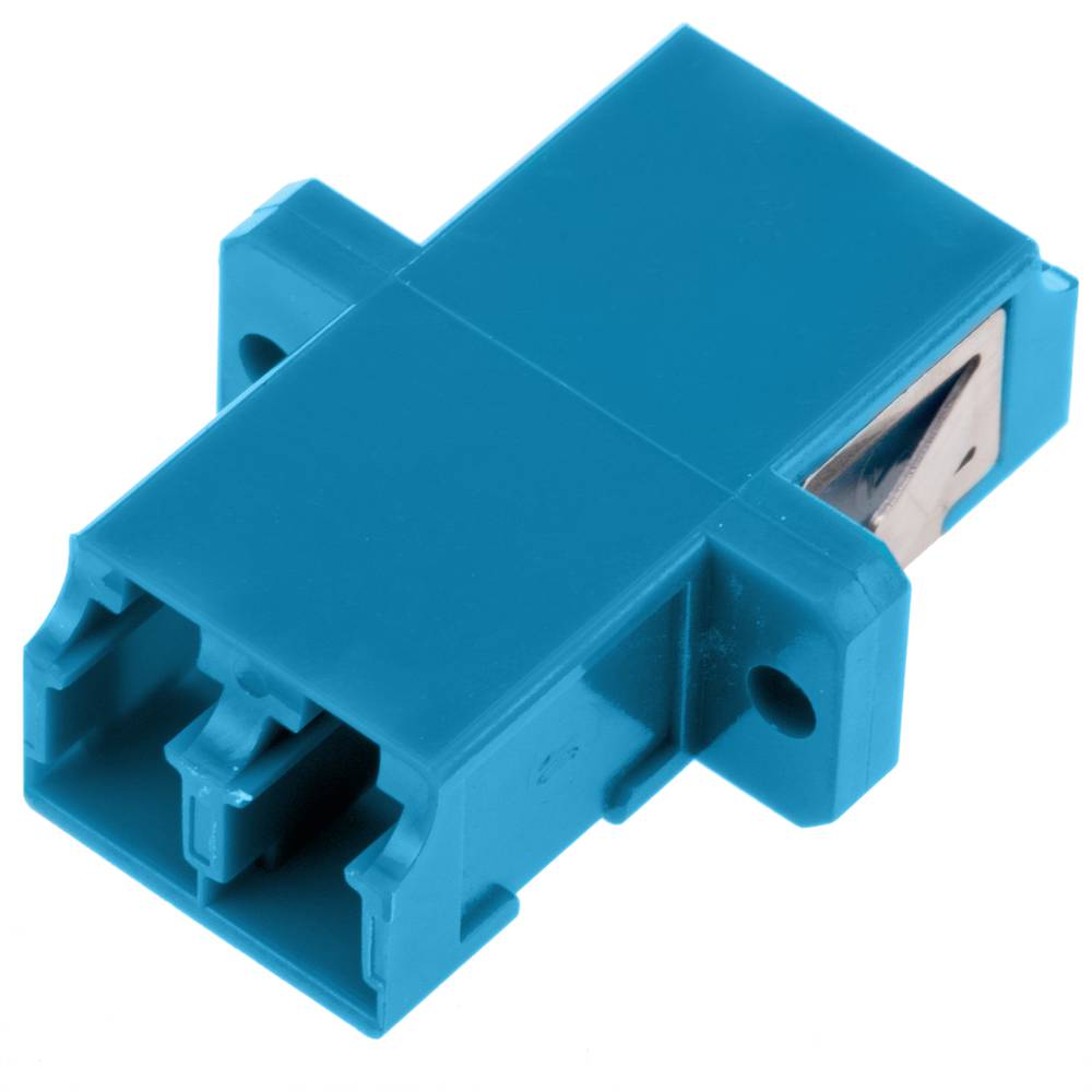 Acoplador de fibra optica LC a LC monomodo duplex  Azul