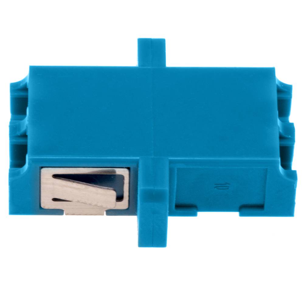 Acoplador de fibra optica LC a LC monomodo duplex  Azul