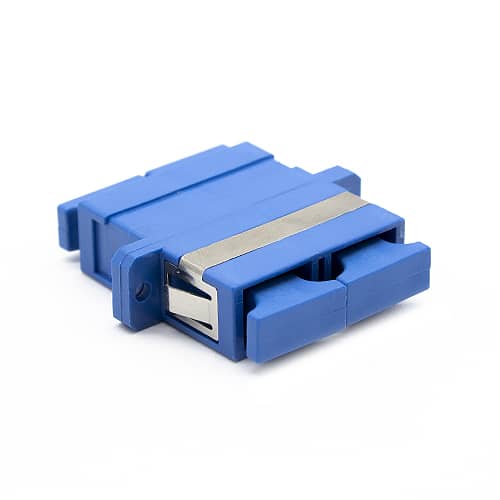 Acoplador de fibra optica SC a SC monomodo duplex  Azul