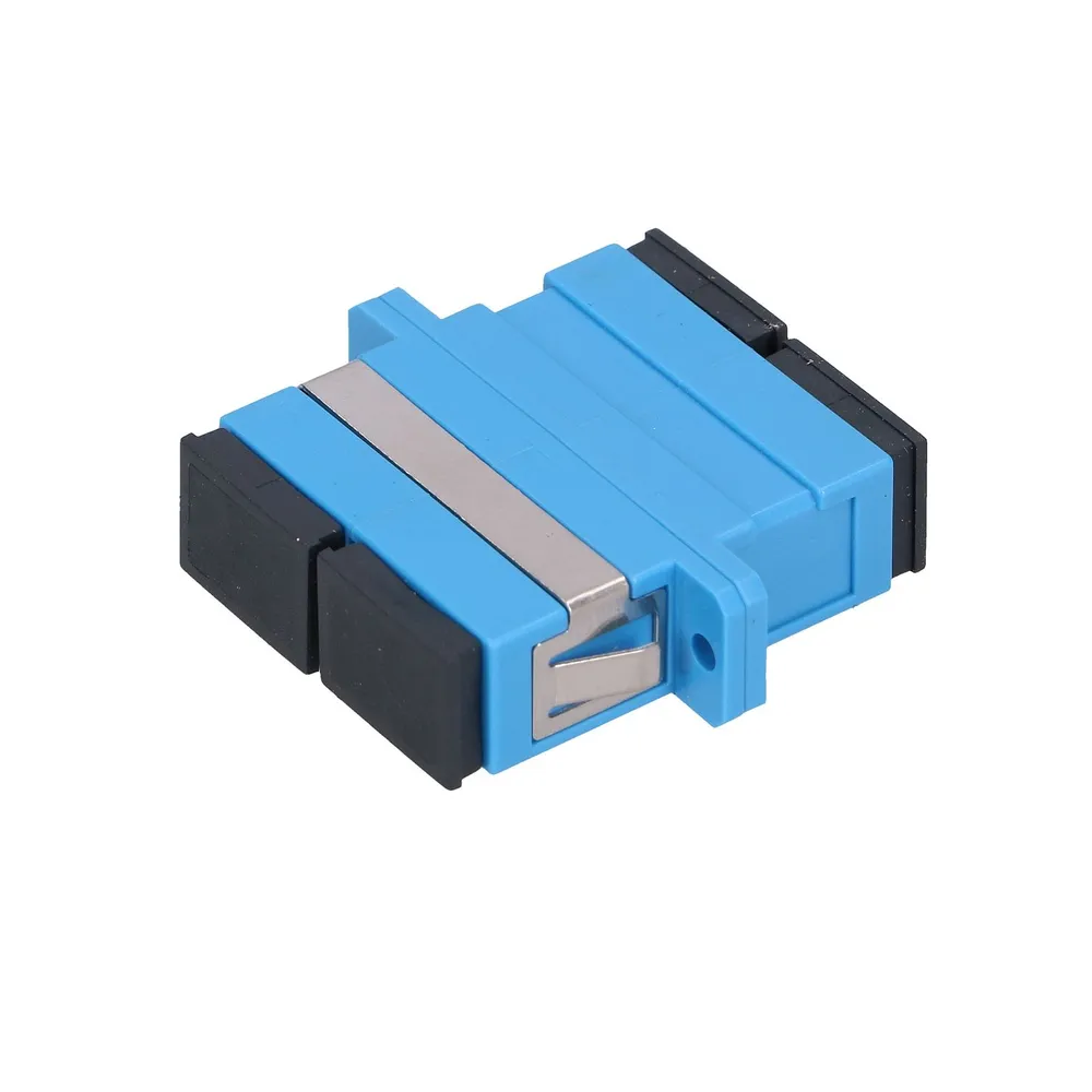 Acoplador de fibra optica SC a SC monomodo duplex  Azul