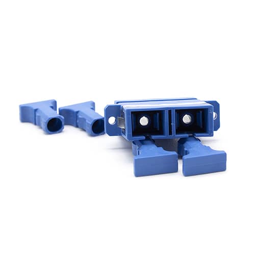 Acoplador de fibra optica SC a SC monomodo duplex  Azul