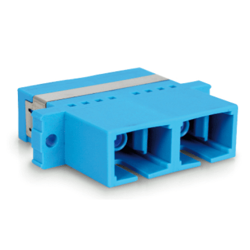 Acoplador de fibra optica SC a SC monomodo duplex  Azul