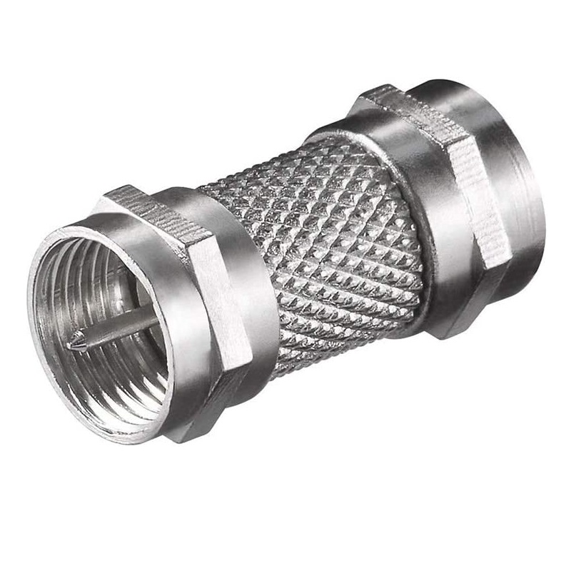Adaptador antena tipo F macho a tipo F macho  Gris