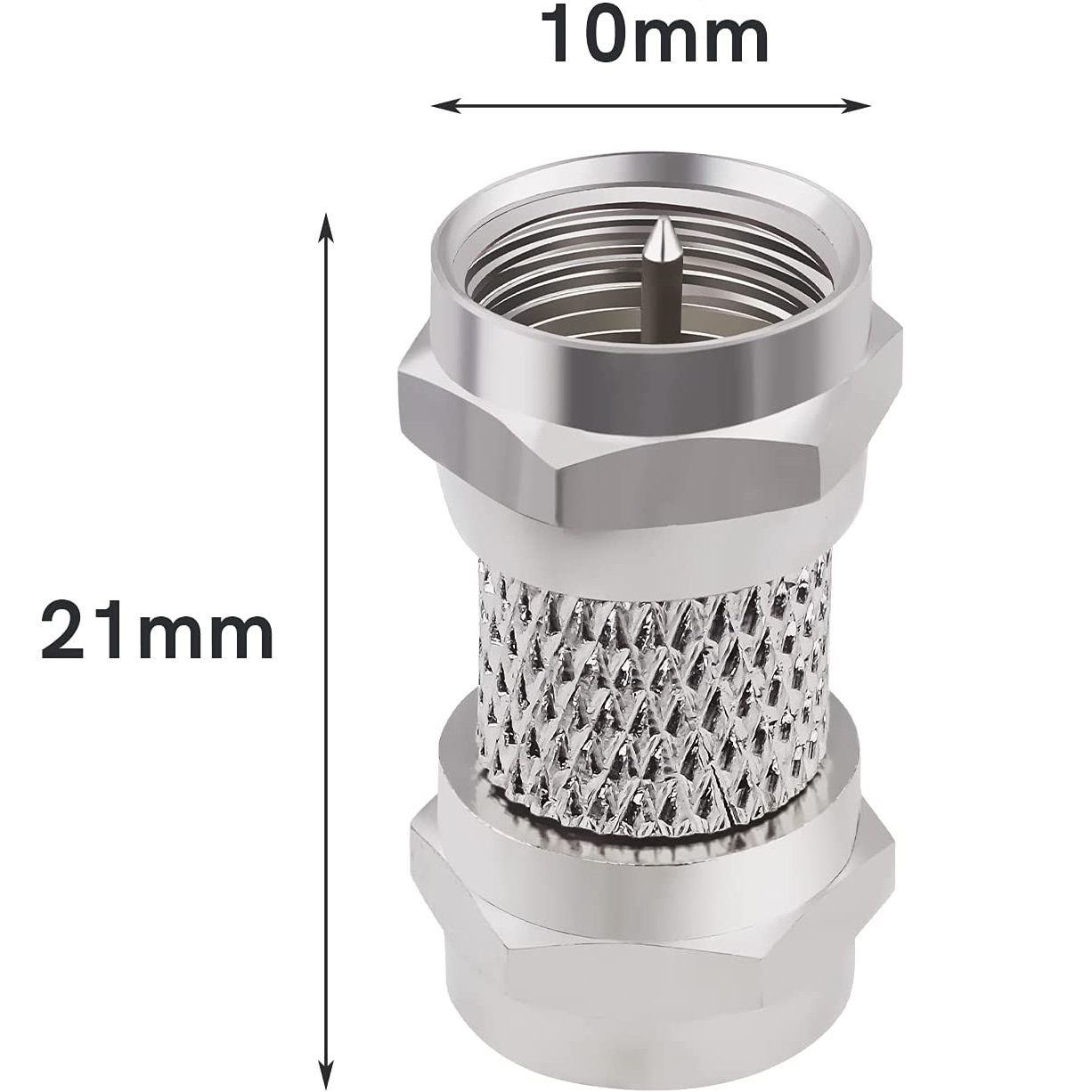 Adaptador antena tipo F macho a tipo F macho  Gris