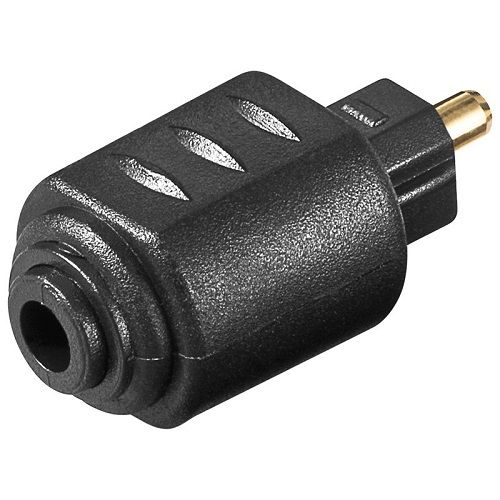 Adaptador audio digital toslink macho a mini toslink 3.5 mm  Negro