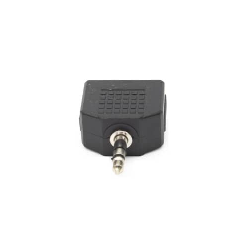 Adaptador audio Estereo 2x Jack 3.5/H-Jack 3.5/M  Negro