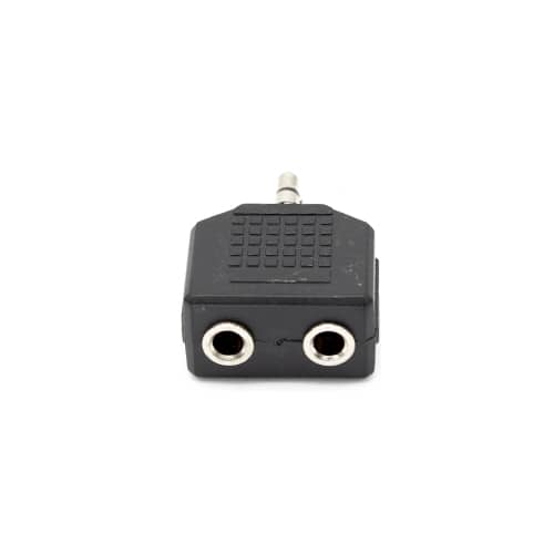 Adaptador audio Estereo 2x Jack 3.5/H-Jack 3.5/M  Negro