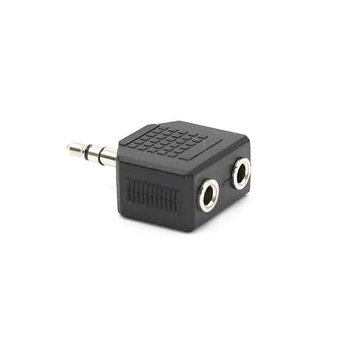 Adaptador audio Estereo 2x Jack 3.5/H-Jack 3.5/M  Negro