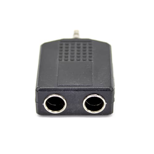 Adaptador audio estereo 2x Jack 6.35 hembra a Jack 2.5 macho  Negro