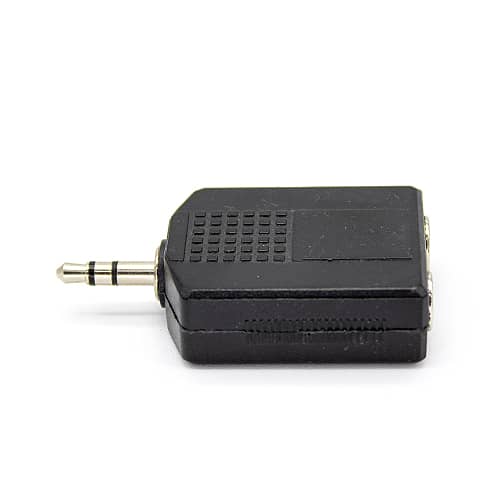 Adaptador audio estereo 2x Jack 6.35 hembra a Jack 2.5 macho  Negro