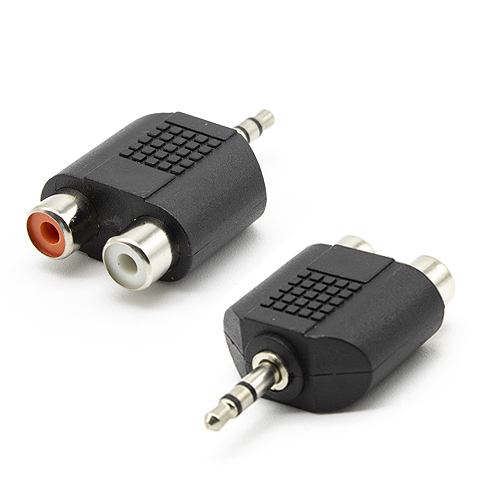 Adaptador audio Estereo 2xRCA/H-Jack 3.5/M  Negro