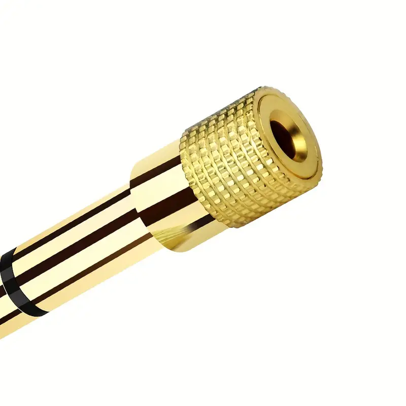 Adaptador audio estereo jack 3.5 hembra a jack 6.35 macho  Dorado