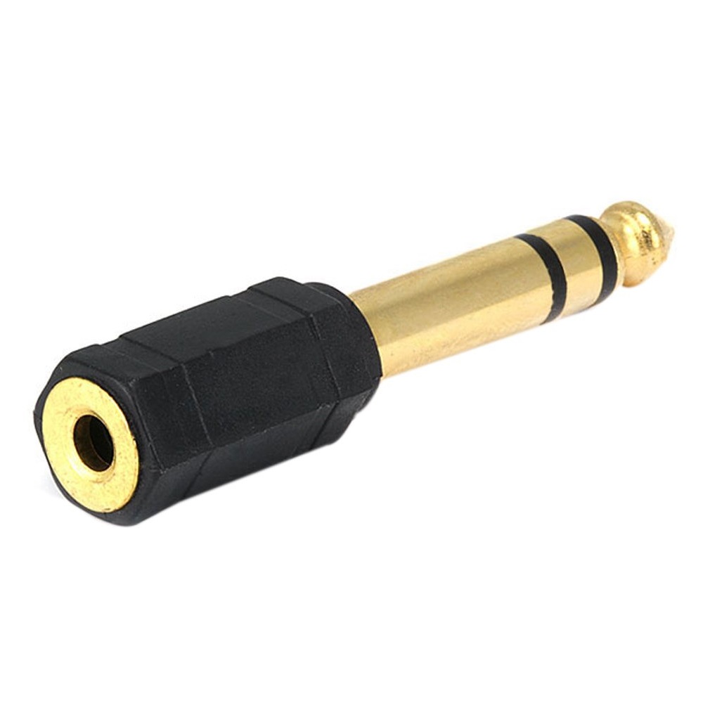 Adaptador audio estereo jack 3.5 hembra - jack 6.35 macho  Dorado