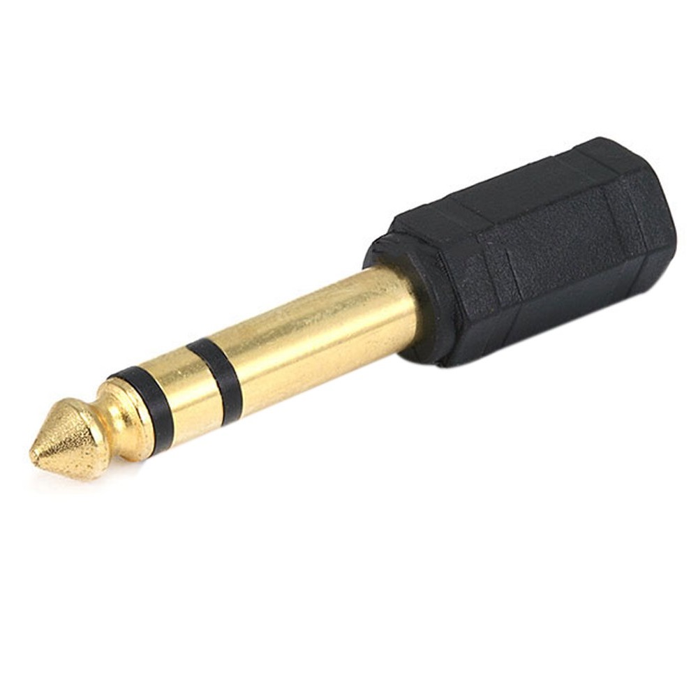 Adaptador audio estereo jack 3.5 hembra - jack 6.35 macho  Dorado