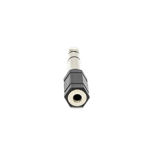 Adaptador audio estereo jack 3.5 hembra - jack 6.35 macho  Negro