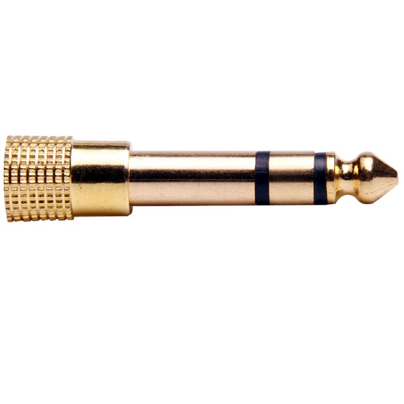 Adaptador audio estereo jack  3.5/H - JACK 6.35/M  Dorado