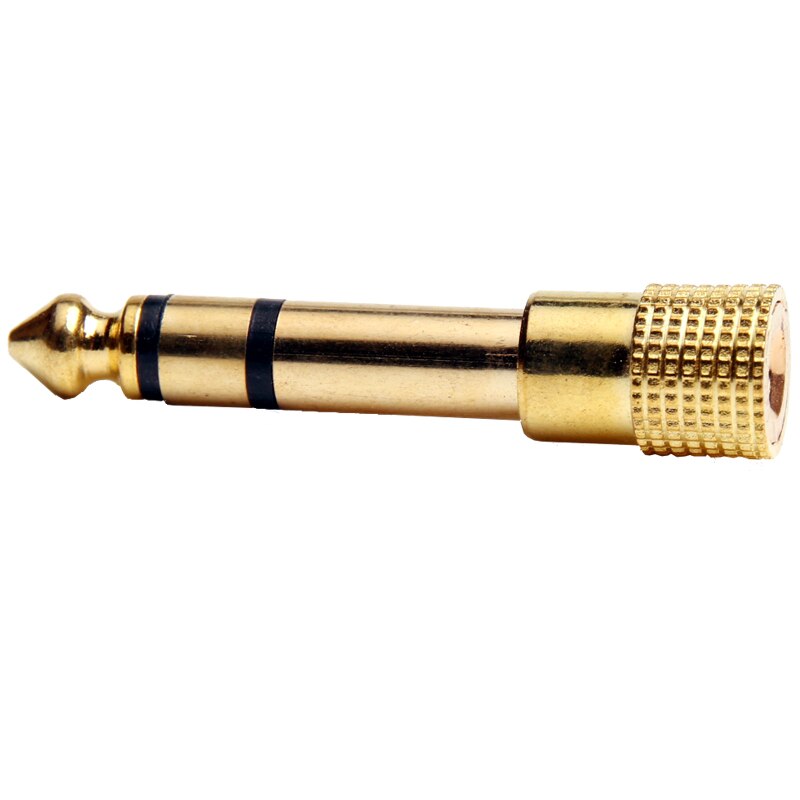 Adaptador audio estereo jack  3.5/H - JACK 6.35/M  Dorado