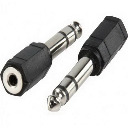 Adaptador audio estereo jack 3.5 hembra - jack 6.35 macho  Negro