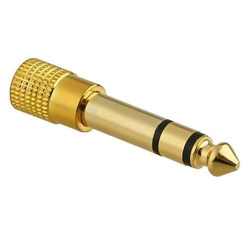 Adaptador audio estereo jack  3.5/H - JACK 6.35/M  Dorado
