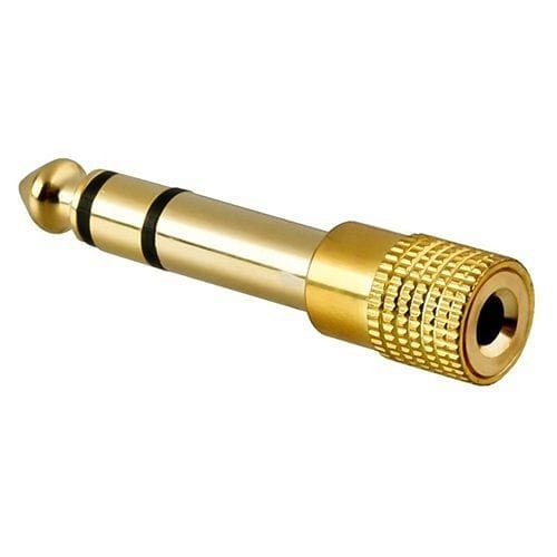 Adaptador audio estereo jack  3.5/H - JACK 6.35/M  Dorado