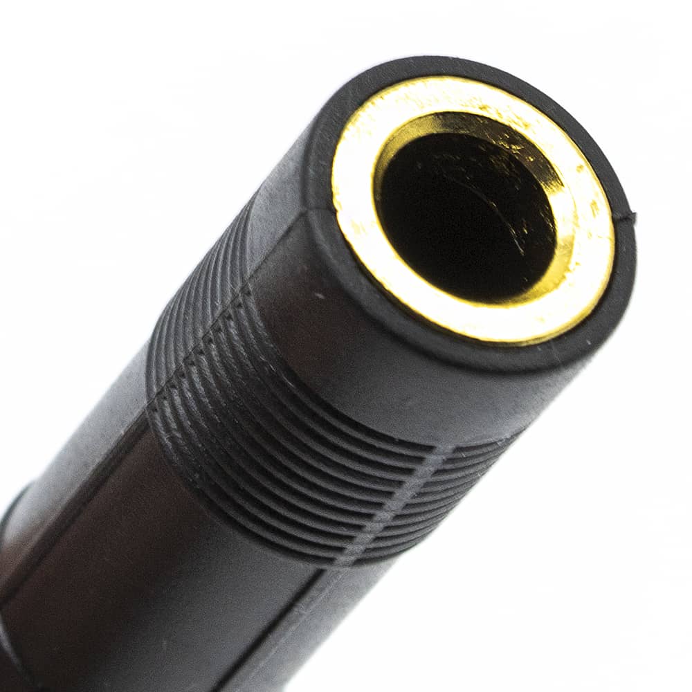 Adaptador audio jack 6.35 mm Hembra  a 3.5 mm macho  Dorado
