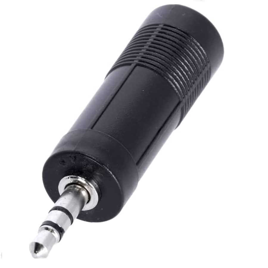 Adaptador audio estereo JACK 6.35/H-JACK 3.5/M  Negro