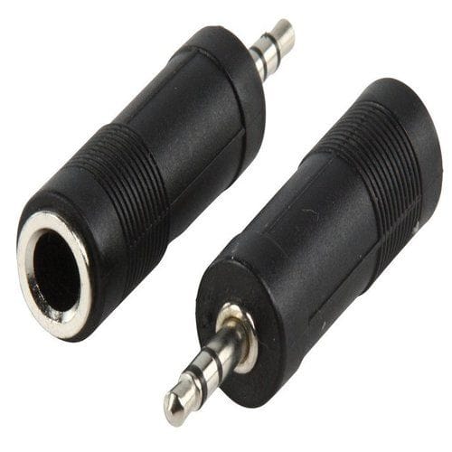 Adaptador audio estereo JACK 6.35/H-JACK 3.5/M  Negro