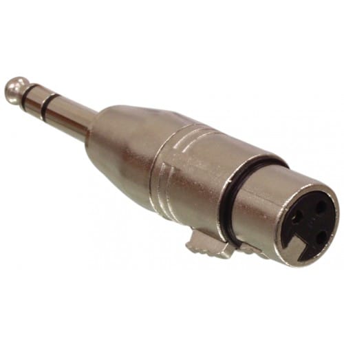 Adaptador XLR  3 Pin hembra - Jack 6.35 macho  Gris