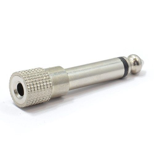 Adaptador audio jack 3.5 hembra estereo - jack 6.35 mono  Gris