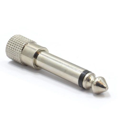 Adaptador audio jack 3.5 hembra estereo - jack 6.35 mono  Gris