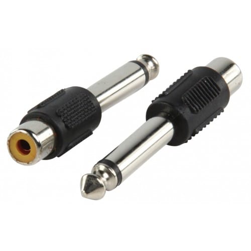 Adaptador Jack 6.5 mm A RCA mono  Negro